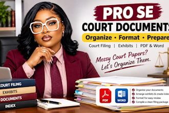organize pro se litigation court legal document organization for court filing