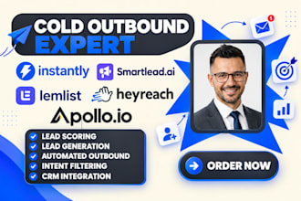 setup cold email, multichannel, smartlead heyreach instantly outreach expert