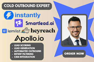 setup cold email sequence, multichannel, smartlead heyreach instantly expert