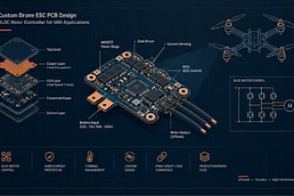 design drone esc pcb bldc motor controller with mosfet power stage for uav