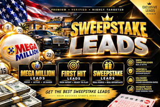 luxurious sweeps leads, mega million lead, USA elderly leads, first hit leads