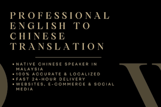 be your professional english to chinese translator and copywriter