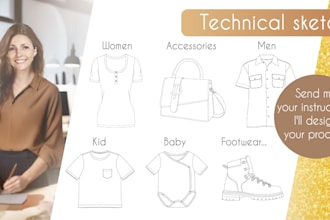 create technical flat sketches