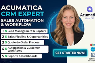 setup acumatica crm sales automation leads opportunities quotes workflow