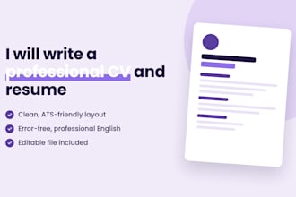 write a professional CV and resume