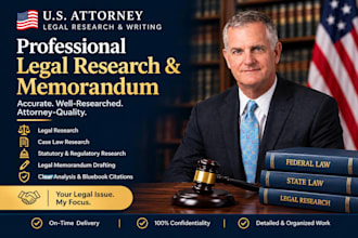 conduct legal research and draft a professional legal memorandum