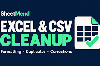 clean excel and CSV data and fix formulas