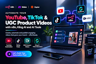 automate ai youtube video, tiktok reels, ugc product video with n8n or make com