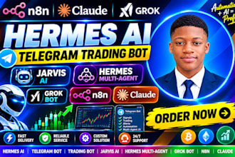 fix hermes ai telegram bot trading bot jarvis ai hermes multi agent grok bot n8n