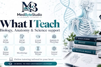 tutor biology, anatomy, physiology, and science online