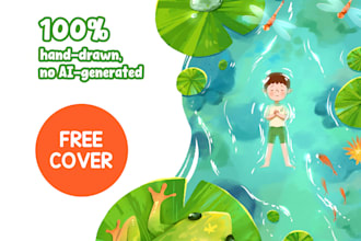 draw children book illustration with wonderful enviroments and free cover