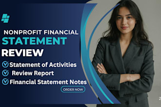 prepare nonprofit financial statement review and CPA review report as CPA