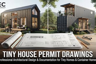 create tiny house and shipping container permit drawings