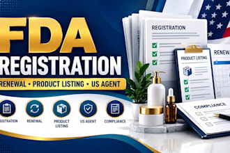 do fda registration fda renewal product listing and US agent