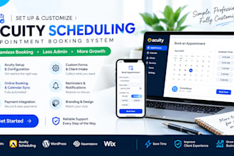 setup acuity scheduling, calendly, square appointments, and booking system