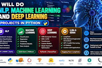do nlp, machine learning, deep learning projects in python