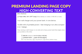 write a high converting sales page copy and landing pages
