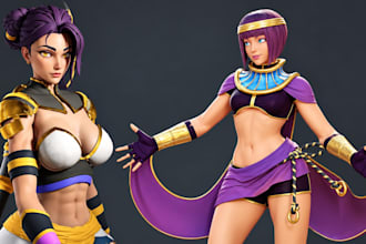 create stylized 3d character, cartoon character, fantasy game character