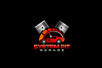 make race car workshop logo with repair motorsport service