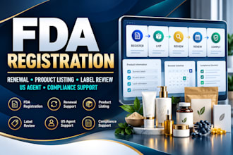 do fda registration, fda renewal, label review, US agent and compliance support
