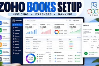 setup zoho books for small business with invoicing, expenses and accounting
