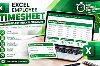 create an excel employee timesheet with automatic payroll calculations