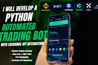 develop a python automated trading bot with exchange api integration