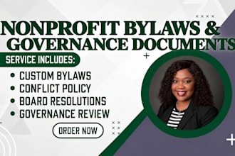 draft your 501c3 nonprofit bylaws, conflict of interest and governance documents