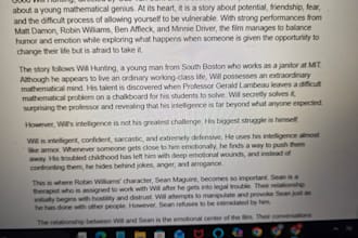 write an engaging movie review or film analysis