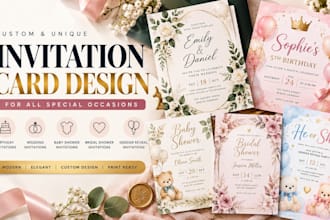 design birthday wedding invitation card baby shower bridal shower gender reveal