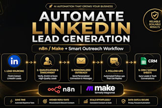 automate linkedin lead generation and outreach workflow using n8n or make