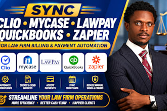 sync clio mycase lawpay quickbooks zapier fo law firm billing payment automation