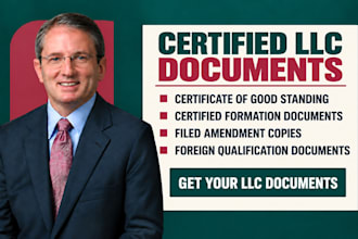obtain certified llc documents for banking or foreign registration