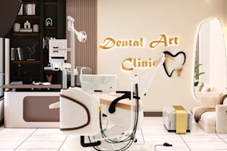 design a 3d clinic, medical center, hospital, or healthcare interior
