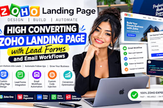 design high converting zoho landing page with lead forms and email workflows