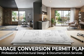 create garage conversion permit drawings and update plans