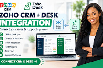 integrate zoho desk with zoho CRM, sync customers, tickets and support workflows