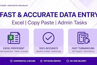 do data entry, copy paste, excel and admin tasks fast