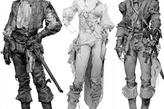 draw enchanting fantasy sketch art and characters