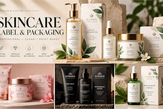 design skincare product label and packaging for beauty brands