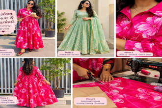 stitch custom gown and anarkali suit with perfect fitting