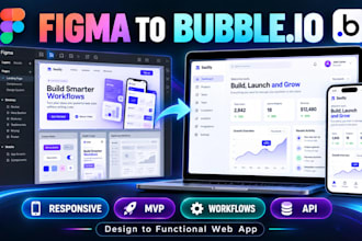 convert figma to bubble io responsive web apps mvp with pixel perfect ui designs