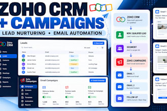 setup zoho crm and campaigns for email marketing automation and lead nurturing