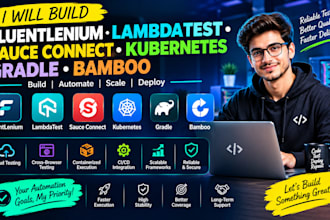 build fluentlenium lambda test sauce connect kubernetes gradle bamboo