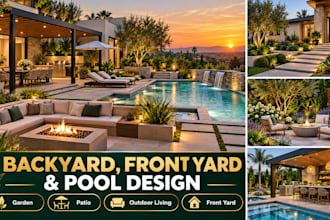 design your backyard, pool, patio and outdoor living space