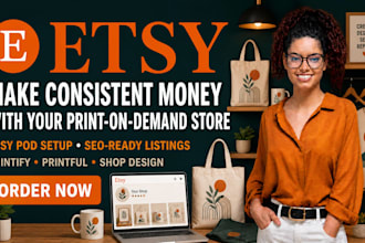 setup and optimize etsy print on demand store etsy pod etsy print on demand SEO