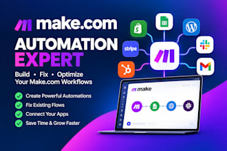build and fix make com automation workflows