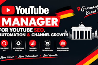 be your youtube manager for yt SEO, automation and channel growth