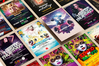 design a premium nightclub, dj or party flyer 24h delivery