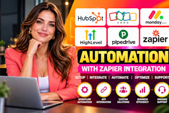 hubspot zoho CRM monday com ghl pipedrive automation with zapier integration